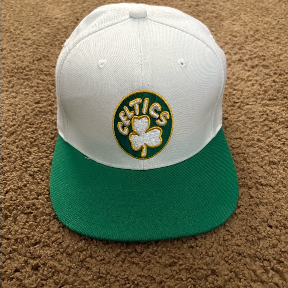 White and Green Celtics Cap